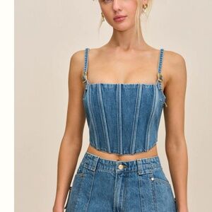 Cult Gaia - Denim Corset TOP